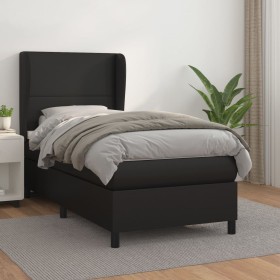 Box spring bed with black synthetic leather mattress 80x200 cm by vidaXL, Beds and slatted bases - Ref: Foro24-3128877, Price...