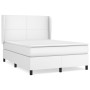 Box spring bed with white synthetic leather mattress 140x190 cm by vidaXL, Beds and slatted bases - Ref: Foro24-3128908, Pric...