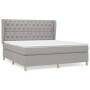 Box spring bed with light gray fabric mattress 160x200 cm by vidaXL, Beds and slatted bases - Ref: Foro24-3128773, Price: 617...