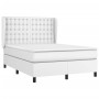 Cama box spring con colchón cuero sintético blanco 140x190 cm de vidaXL, Camas y somieres - Ref: Foro24-3129028, Precio: 574,...