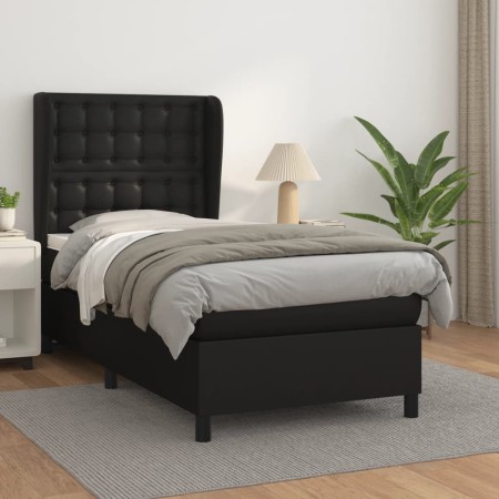 Box spring bed with black synthetic leather mattress 80x200 cm by vidaXL, Beds and slatted bases - Ref: Foro24-3128997, Price...