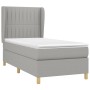 Cama box spring con colchón tela gris claro 90x200 cm de vidaXL, Camas y somieres - Ref: Foro24-3128653, Precio: 370,88 €, De...