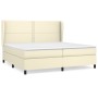 Box spring bed with cream synthetic leather mattress 200x200 cm by vidaXL, Beds and slatted bases - Ref: Foro24-3128993, Pric...