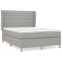 Box spring bed with light gray fabric mattress 140x200 cm by vidaXL, Beds and slatted bases - Ref: Foro24-3128605, Price: 511...