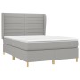 Cama box spring con colchón tela gris claro 140x200 cm de vidaXL, Camas y somieres - Ref: Foro24-3128605, Precio: 522,76 €, D...