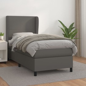 Box spring bed with gray synthetic leather mattress 80x200 cm by vidaXL, Beds and slatted bases - Ref: Foro24-3128881, Price:...