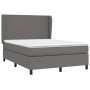 Cama box spring con colchón cuero sintético gris 140x200 cm de vidaXL, Camas y somieres - Ref: Foro24-3128917, Precio: 518,99...