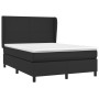 Box spring bed with black synthetic leather mattress 140x190 cm by vidaXL, Beds and slatted bases - Ref: Foro24-3128907, Pric...