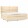 Box spring bed with cream fabric mattress 200x200 cm by vidaXL, Beds and slatted bases - Ref: Foro24-3128794, Price: 740,57 €...