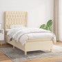 Box spring bed with cream fabric mattress 100x200 cm by vidaXL, Beds and slatted bases - Ref: Foro24-3128746, Price: 423,88 €...