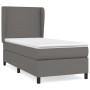 Box spring bed with gray synthetic leather mattress 90x200 cm by vidaXL, Beds and slatted bases - Ref: Foro24-3128893, Price:...