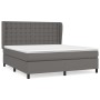 Box spring bed with gray synthetic leather mattress 180x200 cm by vidaXL, Beds and slatted bases - Ref: Foro24-3129049, Price...