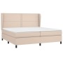 Box spring bed with cappuccino synthetic leather mattress 200x200cm by vidaXL, Beds and slatted bases - Ref: Foro24-3128996, ...