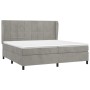 Cama box spring con colchón terciopelo gris claro 200x200 cm de vidaXL, Camas y somieres - Ref: Foro24-3129231, Precio: 700,0...