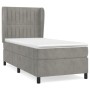 Cama box spring con colchón terciopelo gris claro 90x190 cm de vidaXL, Camas y somieres - Ref: Foro24-3129309, Precio: 356,44...