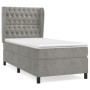 Cama box spring con colchón terciopelo gris claro 100x200 cm de vidaXL, Camas y somieres - Ref: Foro24-3129375, Precio: 399,7...