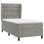 Cama box spring con colchón terciopelo gris claro 100x200 cm de vidaXL, Camas y somieres - Ref: Foro24-3129375, Precio: 399,7...