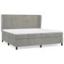 Cama box spring con colchón terciopelo gris claro 200x200 cm de vidaXL, Camas y somieres - Ref: Foro24-3129111, Precio: 701,5...