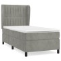 Cama box spring con colchón terciopelo gris claro 80x200 cm de vidaXL, Camas y somieres - Ref: Foro24-3129297, Precio: 328,70...