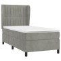 Cama box spring con colchón terciopelo gris claro 80x200 cm de vidaXL, Camas y somieres - Ref: Foro24-3129297, Precio: 328,70...