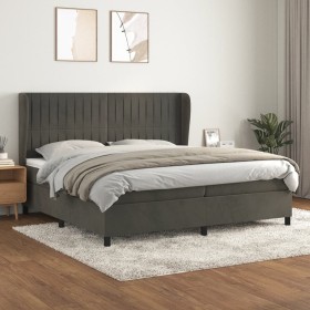 Cama box spring con colchón terciopelo gris oscuro 200x200 cm de vidaXL, Camas y somieres - Ref: Foro24-3129352, Precio: 648,...