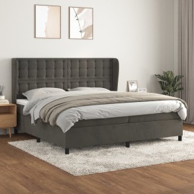 Cama box spring con colchón terciopelo gris oscuro 200x200 cm de vidaXL, Camas y somieres - Ref: Foro24-3129472, Precio: 681,...