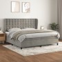 Cama box spring con colchón terciopelo gris claro 200x200 cm de vidaXL, Camas y somieres - Ref: Foro24-3129471, Precio: 710,6...