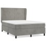 Cama box spring con colchón terciopelo gris claro 140x200 cm de vidaXL, Camas y somieres - Ref: Foro24-3129093, Precio: 540,7...