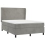 Cama box spring con colchón terciopelo gris claro 140x200 cm de vidaXL, Camas y somieres - Ref: Foro24-3129093, Precio: 540,7...