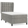 Cama box spring con colchón terciopelo gris claro 90x190 cm de vidaXL, Camas y somieres - Ref: Foro24-3129429, Precio: 353,73...