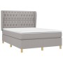 Cama box spring con colchón tela gris claro 140x190 cm de vidaXL, Camas y somieres - Ref: Foro24-3128757, Precio: 549,73 €, D...