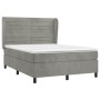 Cama box spring con colchón terciopelo gris claro 140x200 cm de vidaXL, Camas y somieres - Ref: Foro24-3129273, Precio: 531,9...