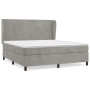 Cama box spring con colchón terciopelo gris claro 180x200 cm de vidaXL, Camas y somieres - Ref: Foro24-3129105, Precio: 620,7...