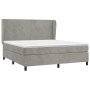 Cama box spring con colchón terciopelo gris claro 180x200 cm de vidaXL, Camas y somieres - Ref: Foro24-3129105, Precio: 620,7...