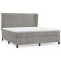 Cama box spring con colchón terciopelo gris claro 180x200 cm de vidaXL, Camas y somieres - Ref: Foro24-3129345, Precio: 619,4...