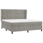 Cama box spring con colchón terciopelo gris claro 180x200 cm de vidaXL, Camas y somieres - Ref: Foro24-3129345, Precio: 619,4...