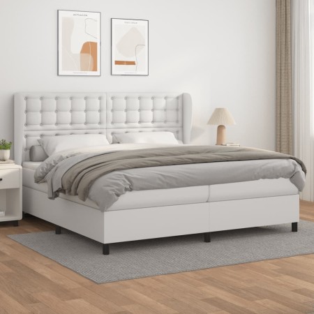 Cama box spring con colchón cuero sintético blanco 200x200 cm de vidaXL, Camas y somieres - Ref: Foro24-3129052, Precio: 753,...