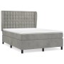 Cama box spring con colchón terciopelo gris claro 140x200 cm de vidaXL, Camas y somieres - Ref: Foro24-3129453, Precio: 551,3...