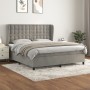 Cama box spring con colchón terciopelo gris claro 180x200 cm de vidaXL, Camas y somieres - Ref: Foro24-3129465, Precio: 629,9...