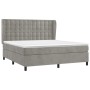 Cama box spring con colchón terciopelo gris claro 180x200 cm de vidaXL, Camas y somieres - Ref: Foro24-3129465, Precio: 629,9...