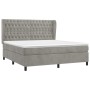 Cama box spring con colchón terciopelo gris claro 180x200 cm de vidaXL, Camas y somieres - Ref: Foro24-3129405, Precio: 656,2...