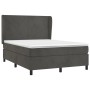 Cama box spring con colchón terciopelo gris oscuro 140x200 cm de vidaXL, Camas y somieres - Ref: Foro24-3129094, Precio: 504,...