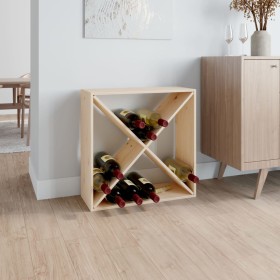 Solid pine wood wine rack 62x25x62 cm by vidaXL, Wine and liquor cabinets - Ref: Foro24-821759, Price: 37,99 €, Discount: %