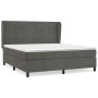 Cama box spring con colchón terciopelo gris oscuro 180x200 cm de vidaXL, Camas y somieres - Ref: Foro24-3129346, Precio: 617,...