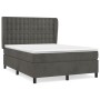 Cama box spring con colchón terciopelo gris oscuro 140x200 cm de vidaXL, Camas y somieres - Ref: Foro24-3129454, Precio: 523,...