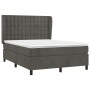 Cama box spring con colchón terciopelo gris oscuro 140x200 cm de vidaXL, Camas y somieres - Ref: Foro24-3129454, Precio: 523,...