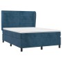 Cama box spring con colchón terciopelo azul oscuro 140x200 cm de vidaXL, Camas y somieres - Ref: Foro24-3129277, Precio: 538,...