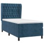 Box spring bed with dark blue velvet mattress 90x190 cm by vidaXL, Beds and slatted bases - Ref: Foro24-3129367, Price: 390,9...