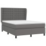 Box spring bed with gray synthetic leather mattress 140x200 cm by vidaXL, Beds and slatted bases - Ref: Foro24-3129037, Price...