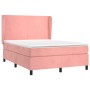 Box spring bed with pink velvet mattress 140x200 cm by vidaXL, Beds and slatted bases - Ref: Foro24-3129098, Price: 544,83 €,...